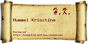 Hummel Krisztina névjegykártya